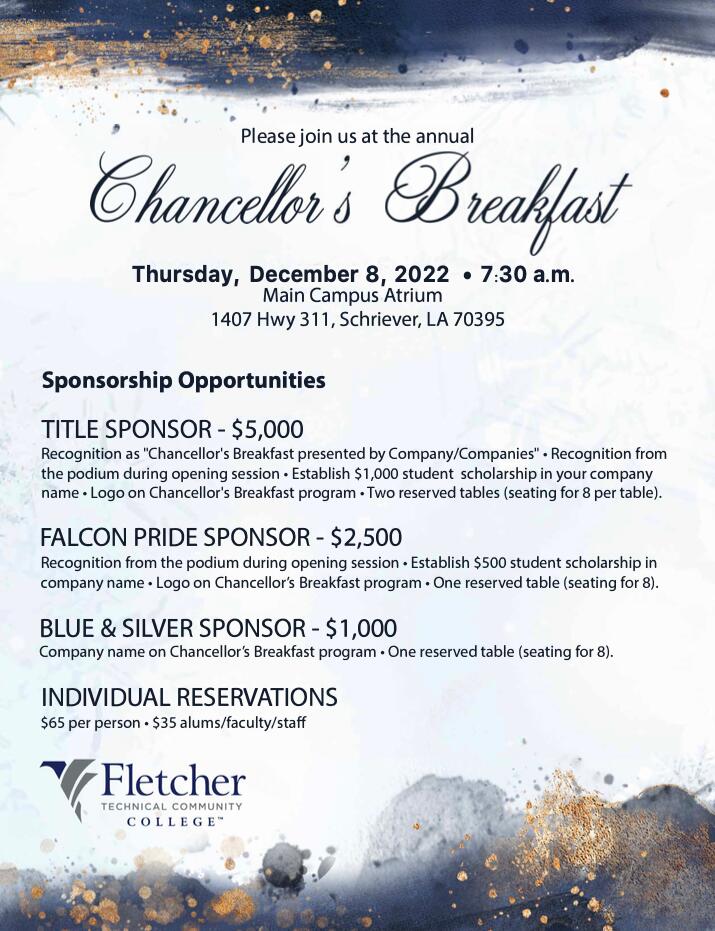 Chancellor's Breakfast Sponsorships